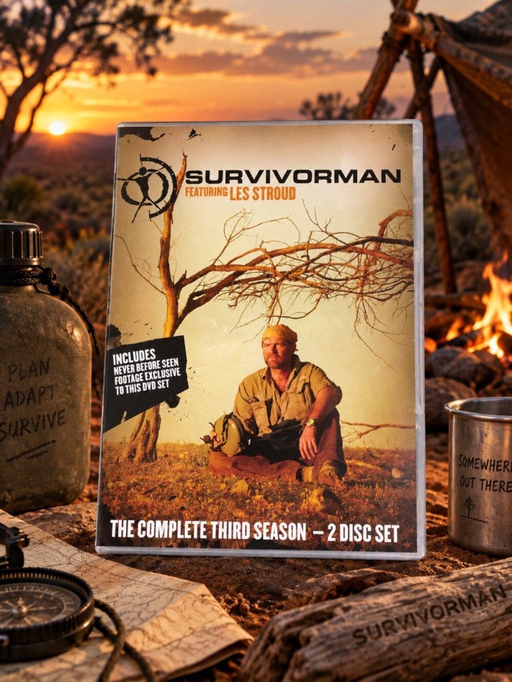 Survivorman Complete Third Season 3 (2-DVD Set, Region 0) Very Good condition!